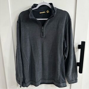 Tommy Bahama Vintage Reversible 1980’s Charcoal Zip-Up Sweater. Size XL.